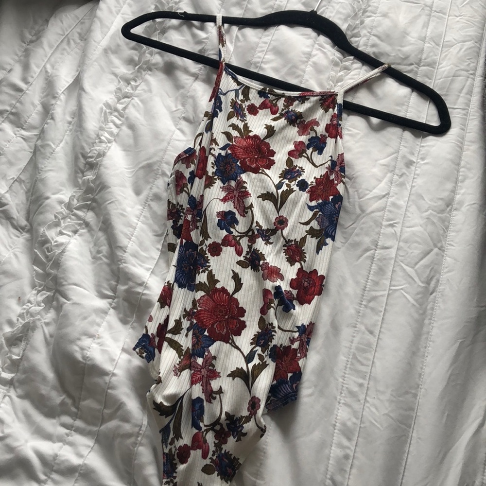 Floral tank onesie